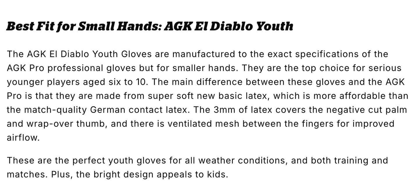 AGK El Diablo Goalkeeper Glove